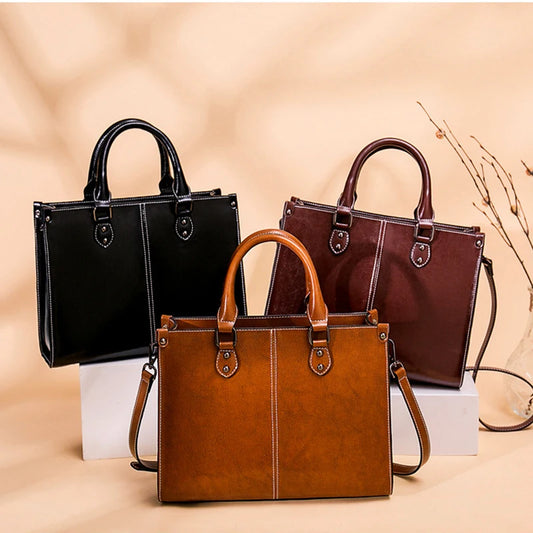 Genuine Leather Women’s Crossbody & Tote Handbag