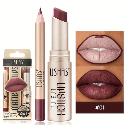 USHAS 12-Color Matte Lip Set – Long-Lasting