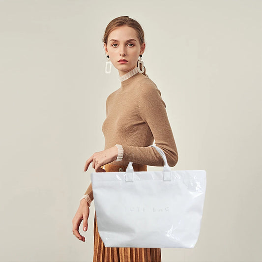 Women’s Solid Color Tote – Large Capacity, Fashion Bag