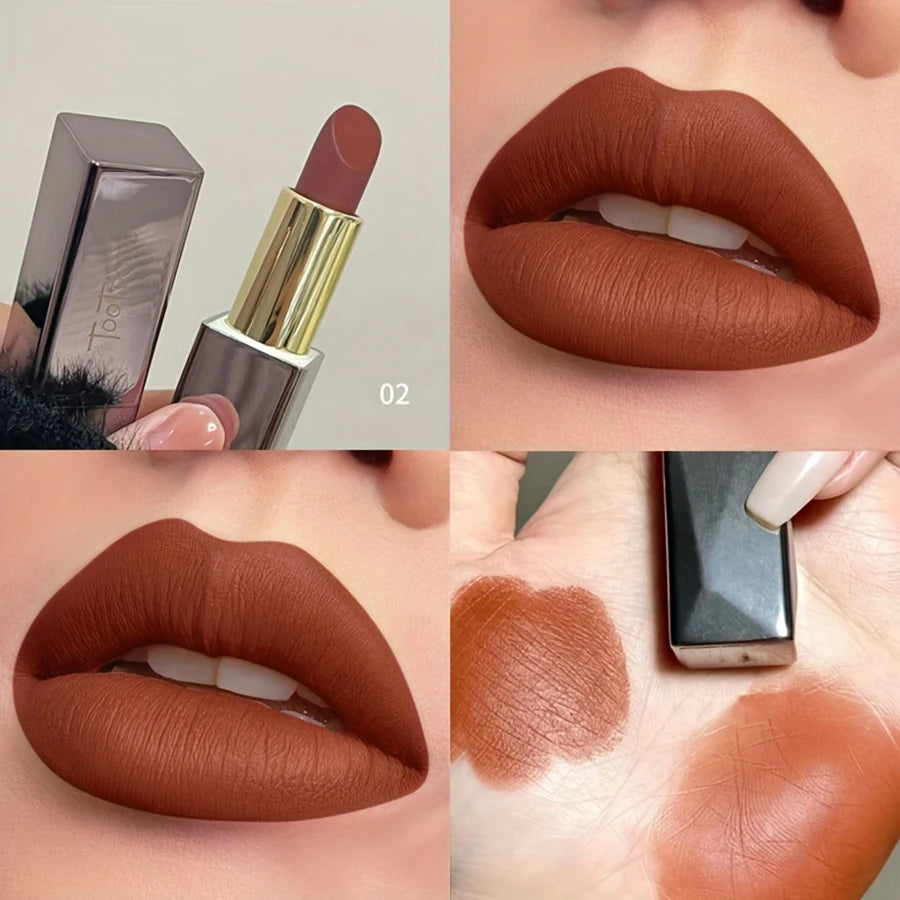 3 Shades Matte Velvet Lipstick – Waterproof & Bold