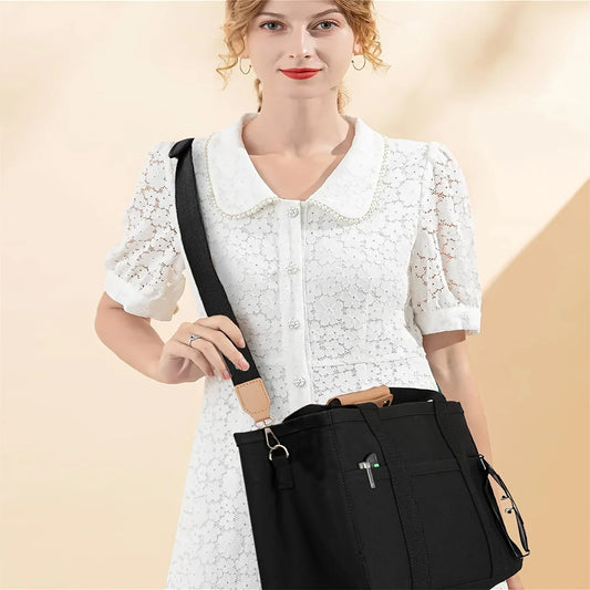 Women’s Canvas Tote Bag – Large Capacity, Crossbody