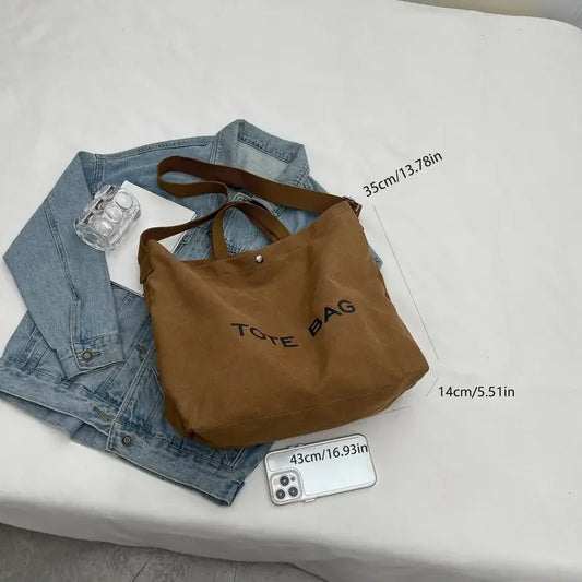 Thickened Canvas Tote – Large Shoulder Bag for Women