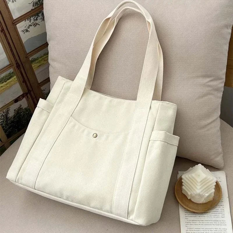 Large Canvas Tote – Work, College, & Commuting Shoulder Bag