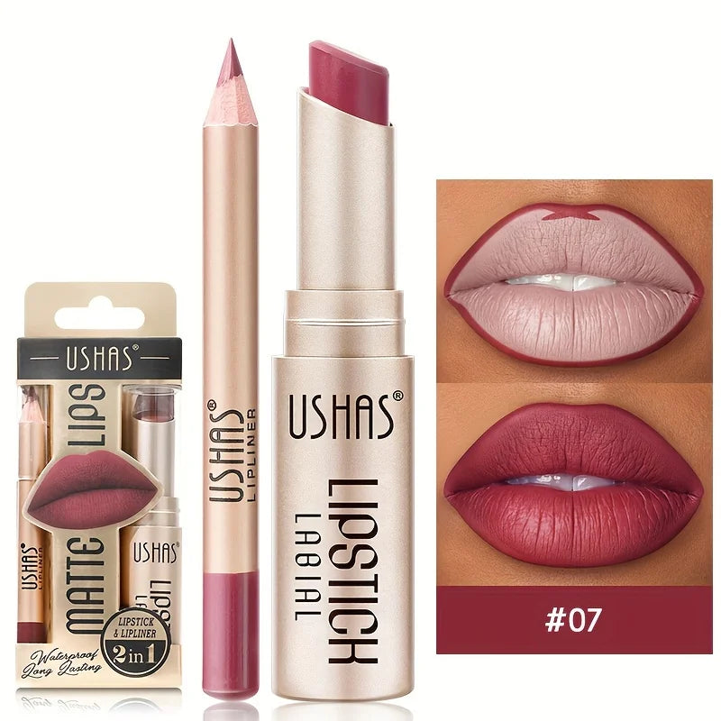USHAS 12-Color Matte Lip Set – Long-Lasting