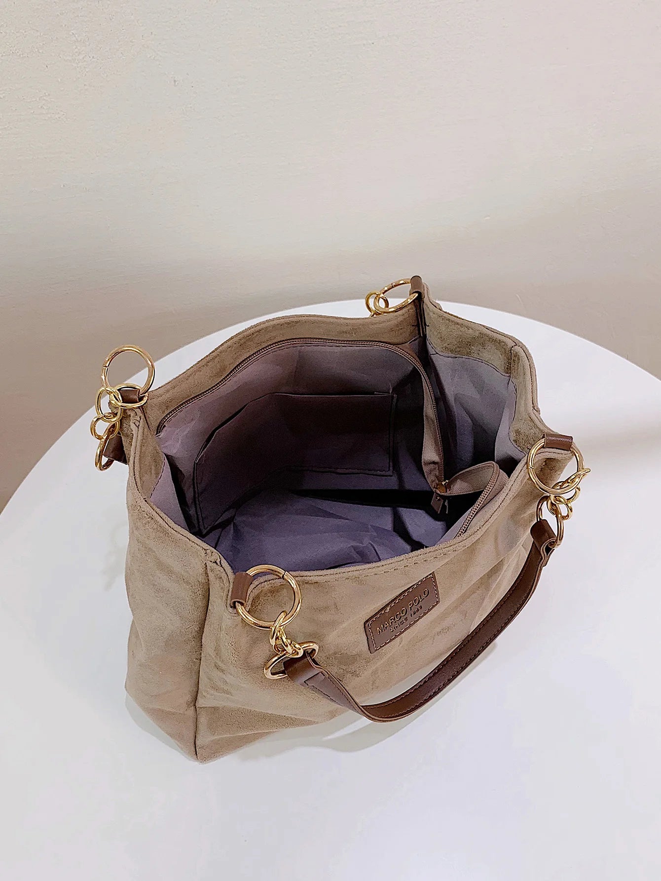 Suede Large Commuter Tote for Women – One Shoulder Style
