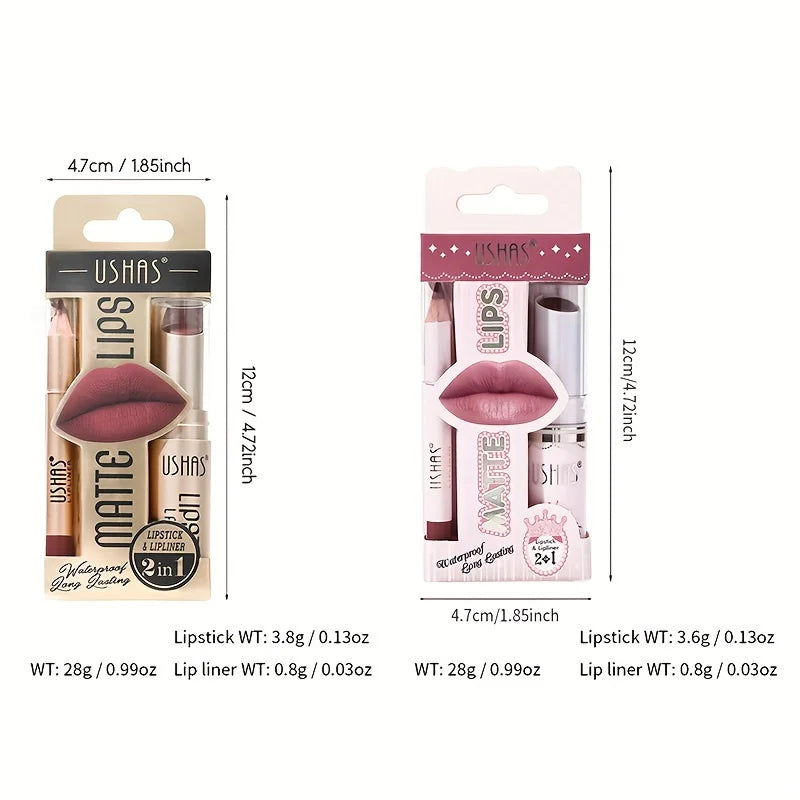 USHAS 12-Color Matte Lip Set – Long-Lasting