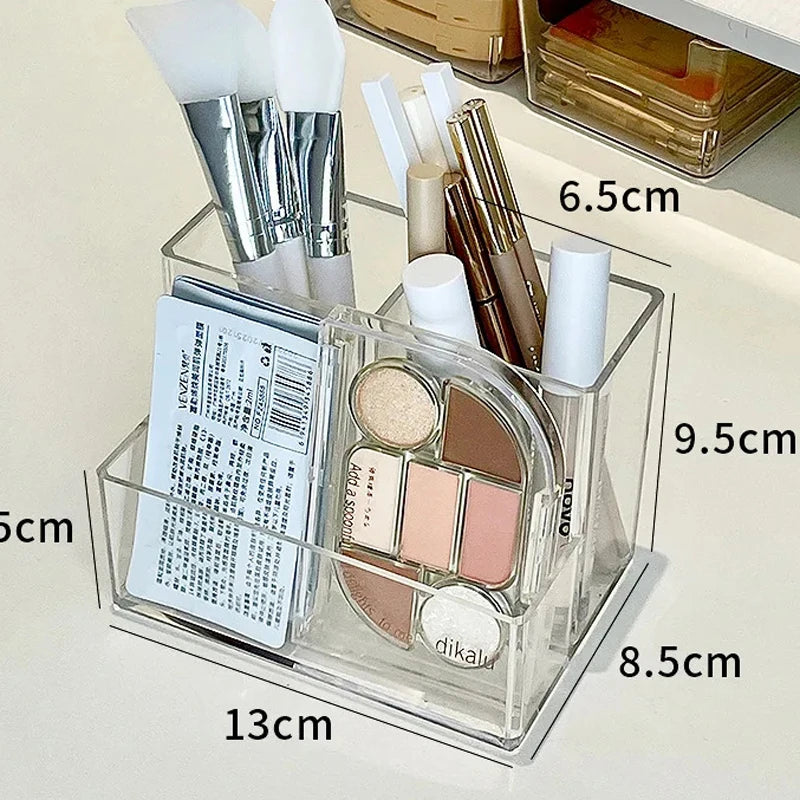 Acrylic Makeup Holder – Clear Lipstick & Brush Storage