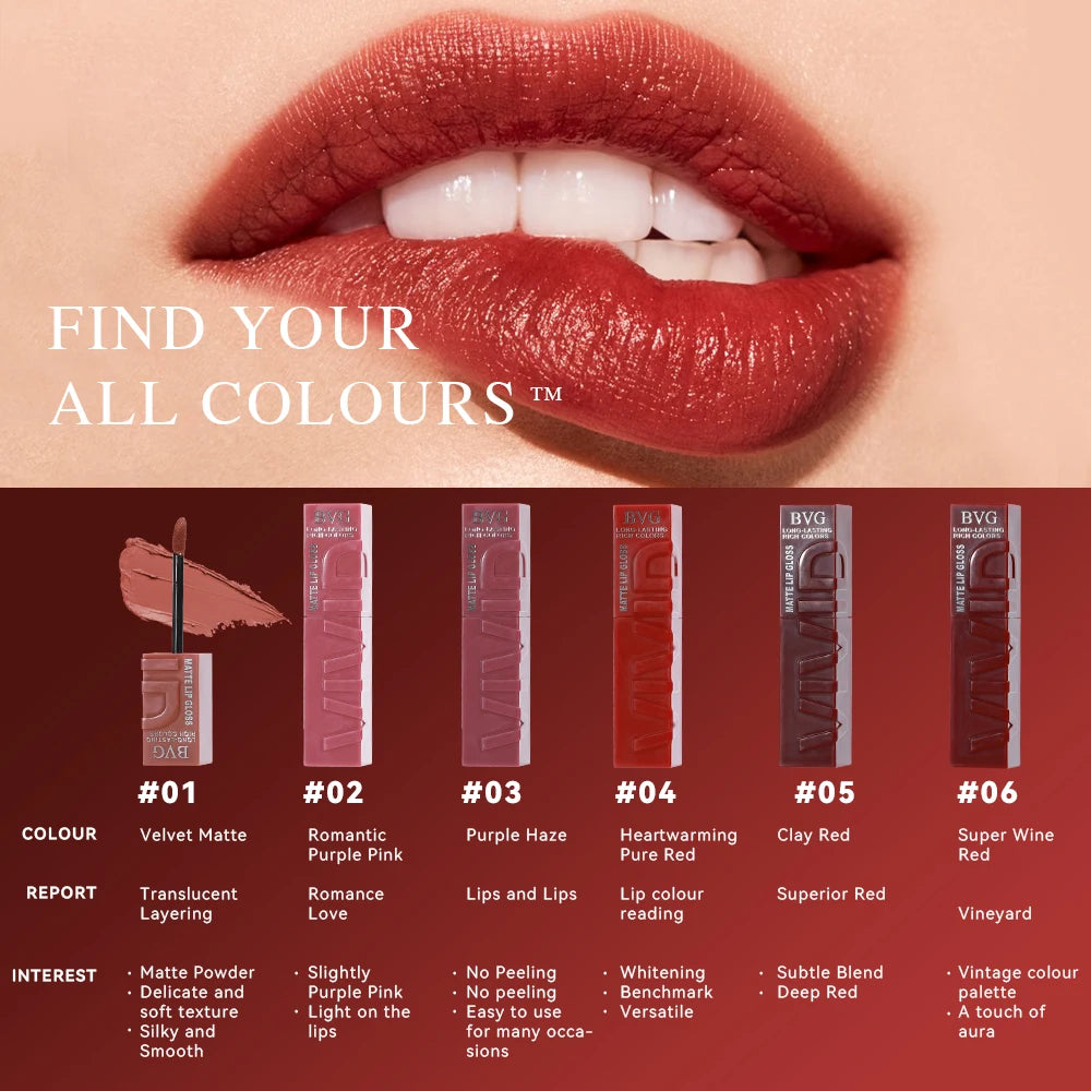 Matte Lip Gloss – Long-Lasting, Rich Warm Shades