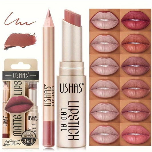 USHAS 12-Color Matte Lip Set – Long-Lasting