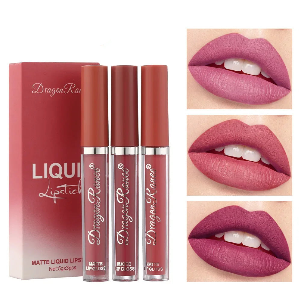 3 PCS Liquid Lipstick Set – Matte & Waterproof