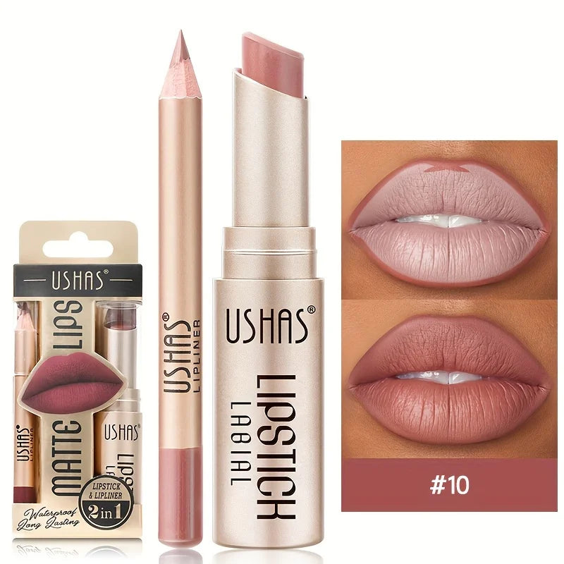 USHAS 12-Color Matte Lip Set – Long-Lasting
