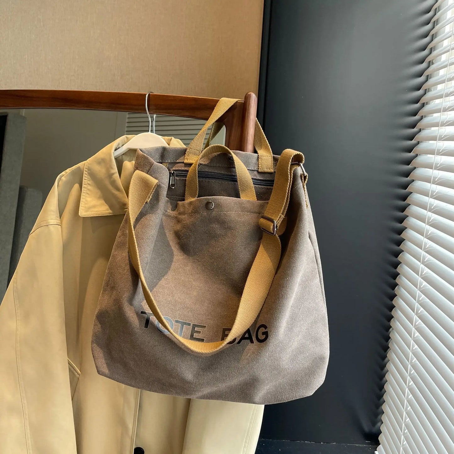 Thickened Canvas Tote – Large Shoulder Bag for Women