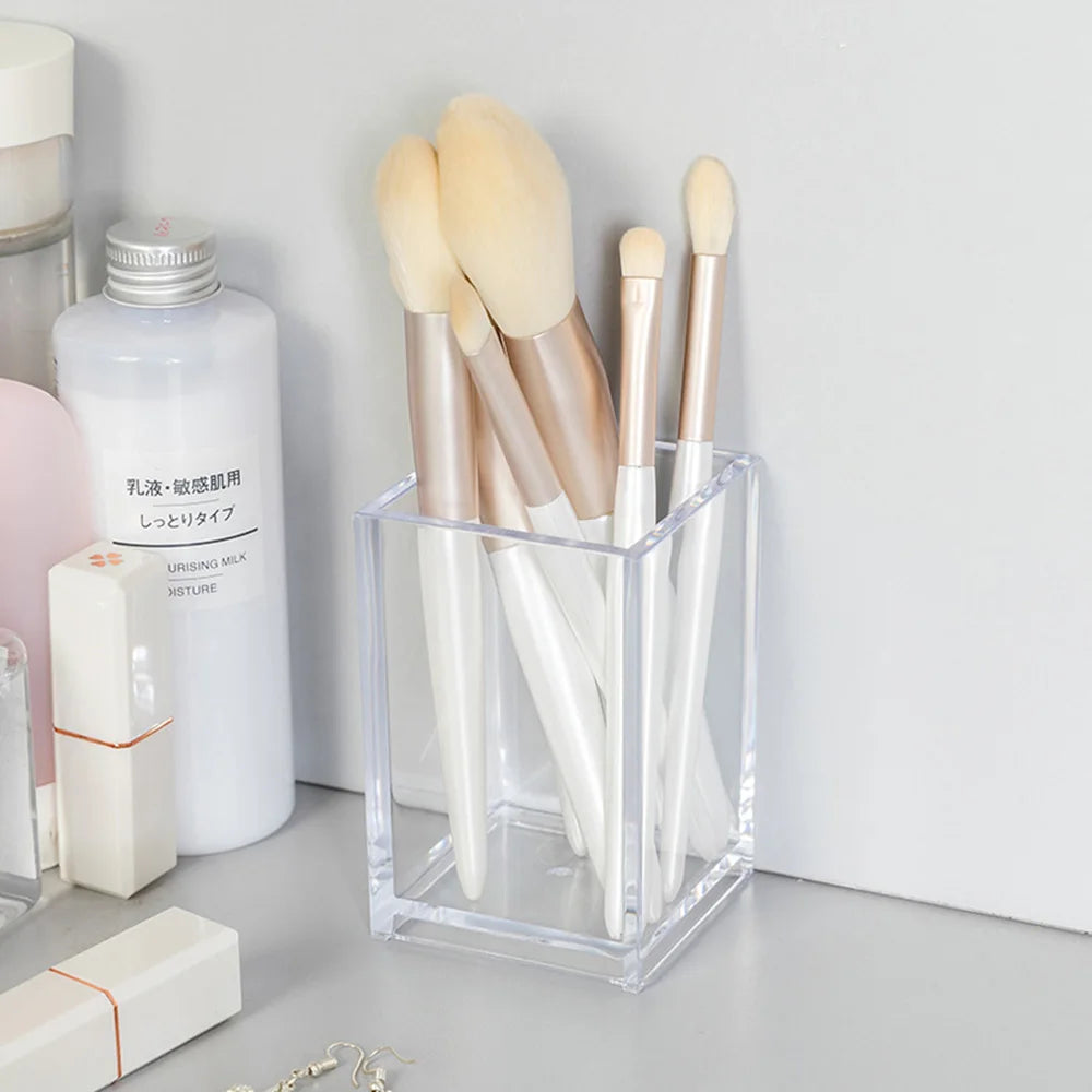 Acrylic Makeup Holder – Clear Lipstick & Brush Storage