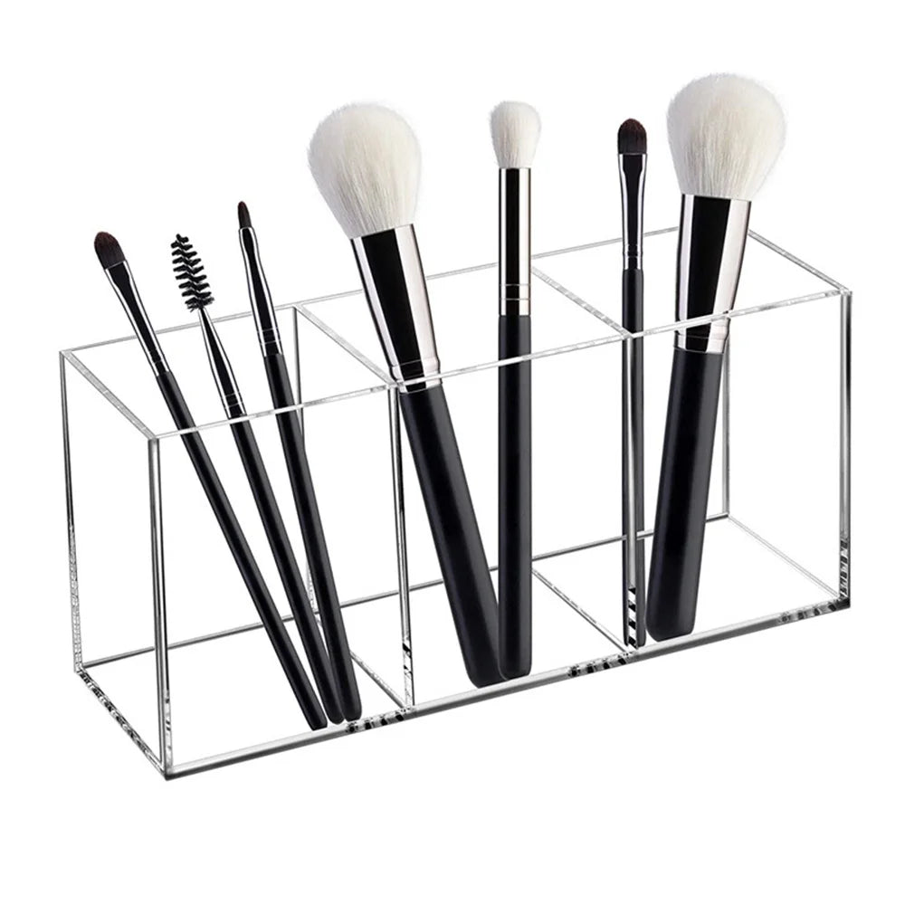 Acrylic Makeup Holder – Clear Lipstick & Brush Storage