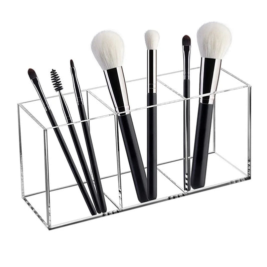 Acrylic Makeup Holder – Clear Lipstick & Brush Storage