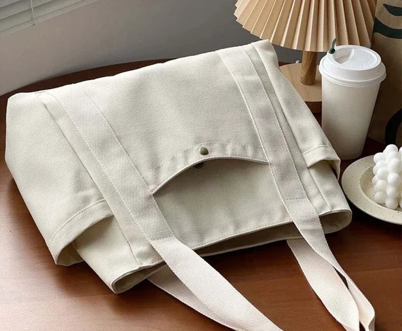 Large Canvas Tote – Work, College, & Commuting Shoulder Bag