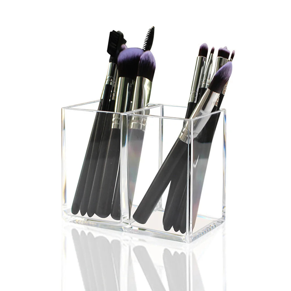 Acrylic Makeup Holder – Clear Lipstick & Brush Storage