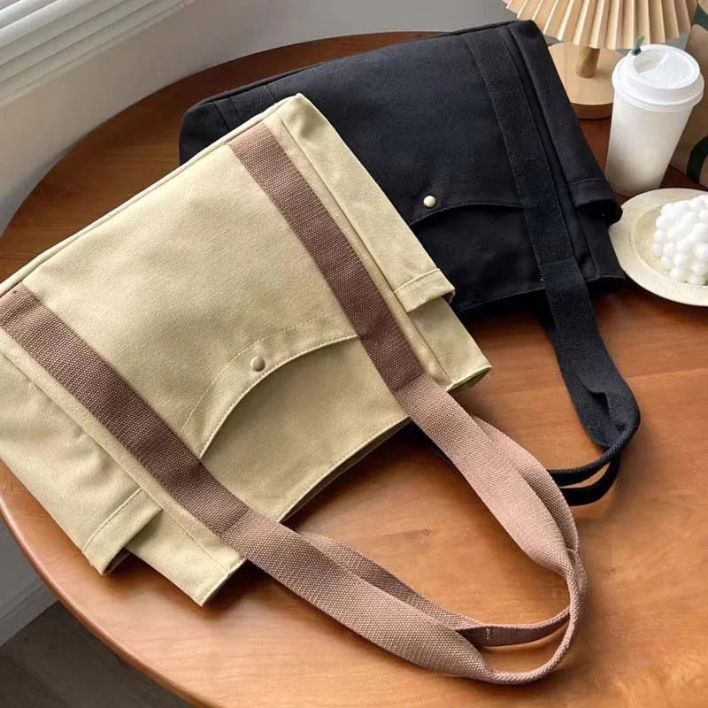 Large Canvas Tote – Work, College, & Commuting Shoulder Bag