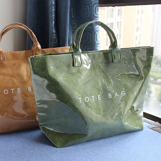 Women’s Solid Color Tote – Large Capacity, Fashion Bag