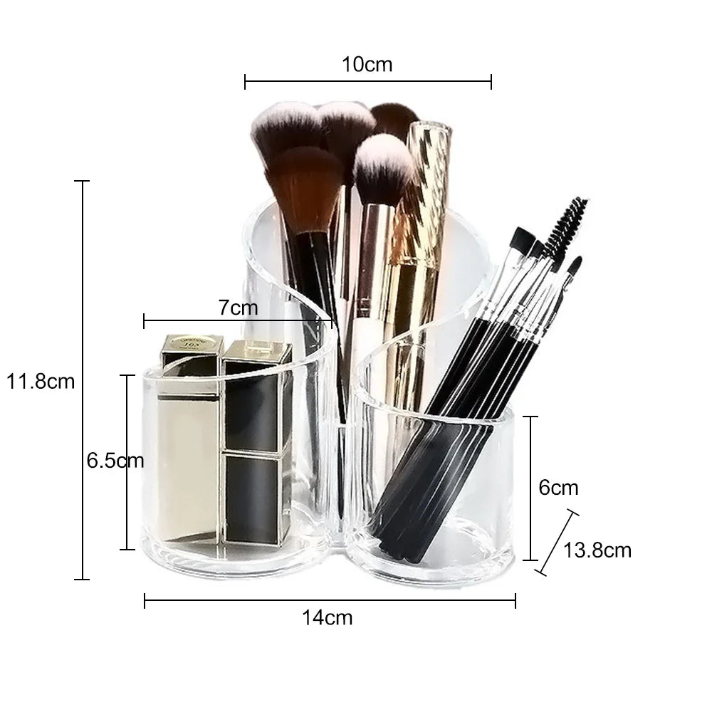 Acrylic Makeup Holder – Clear Lipstick & Brush Storage