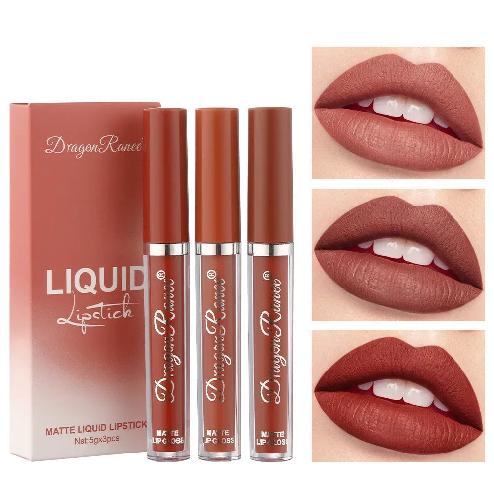 3 PCS Liquid Lipstick Set – Matte & Waterproof