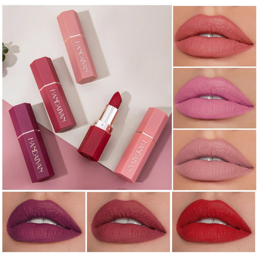 6-Color Matte Lipstick – Vibrant & Long-Lasting