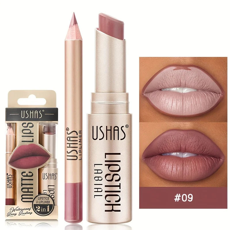 USHAS 12-Color Matte Lip Set – Long-Lasting