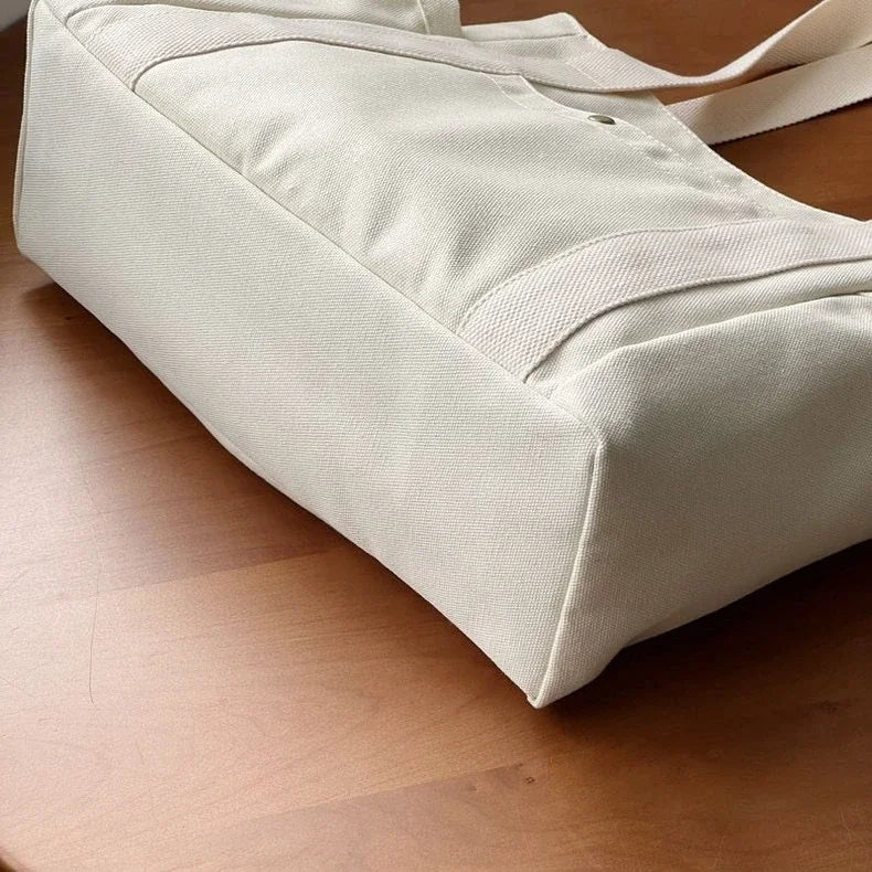Large Canvas Tote – Work, College, & Commuting Shoulder Bag