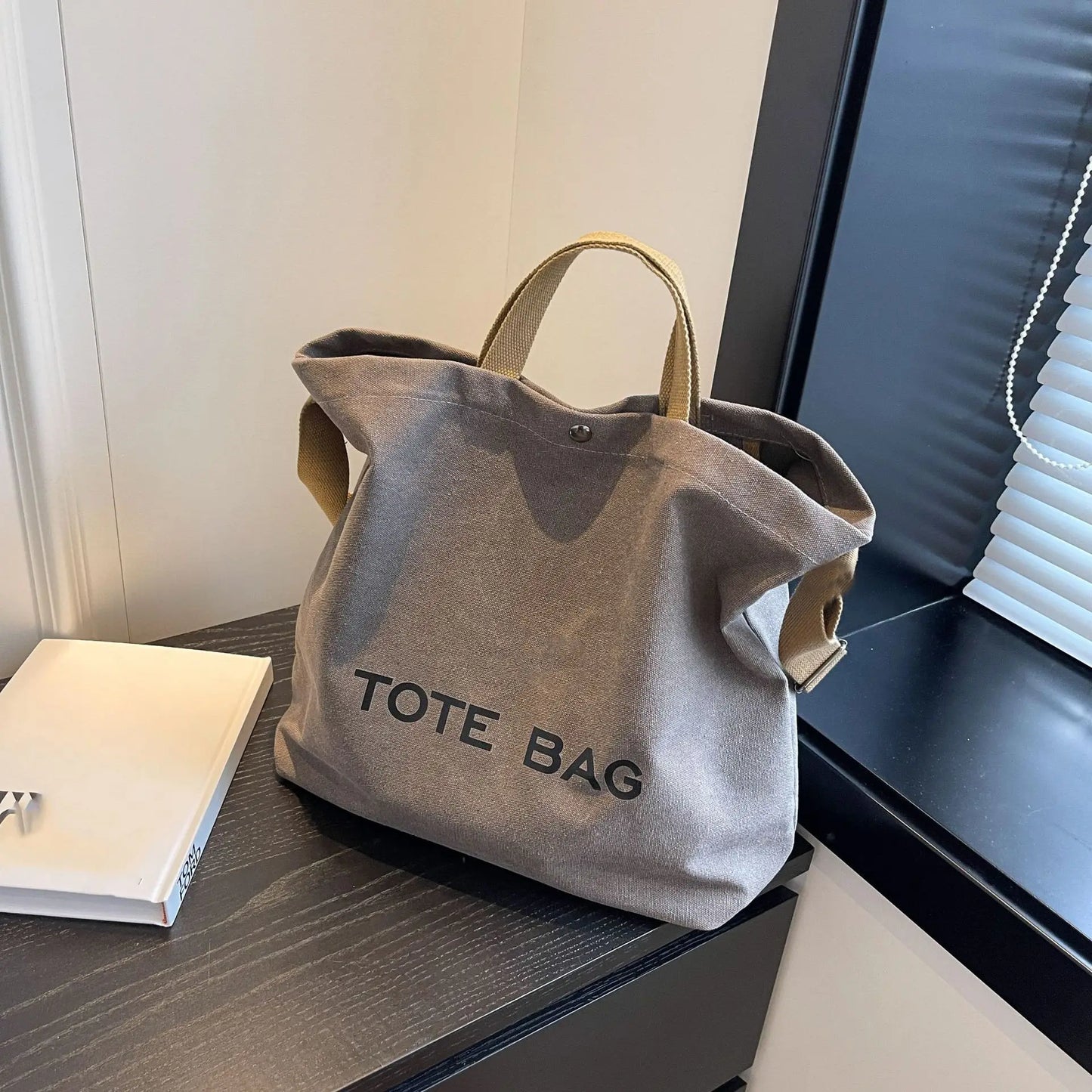 Thickened Canvas Tote – Large Shoulder Bag for Women