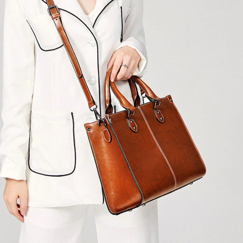 Genuine Leather Women’s Crossbody & Tote Handbag