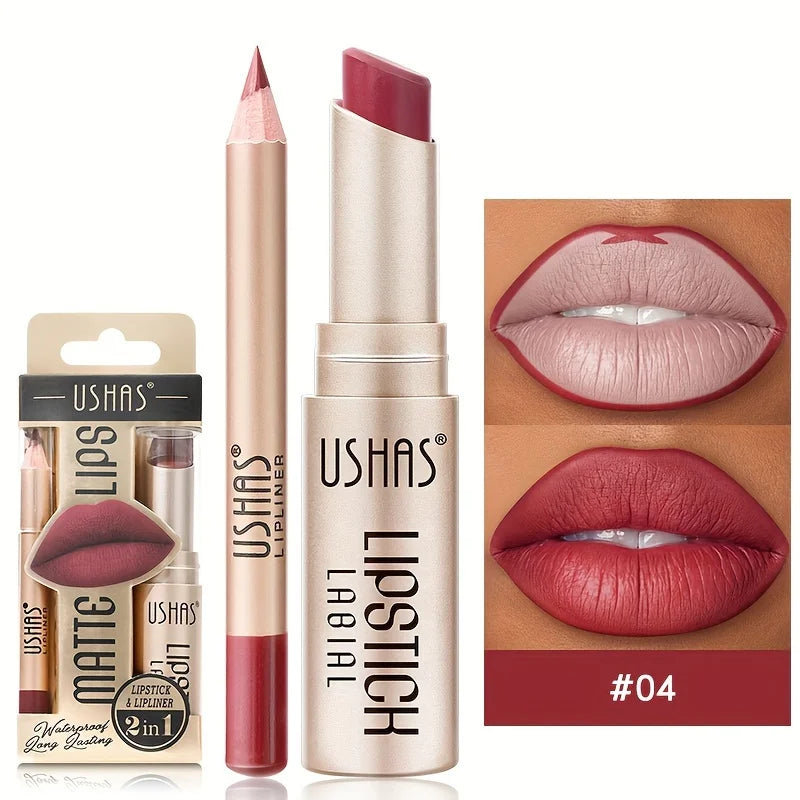 USHAS 12-Color Matte Lip Set – Long-Lasting