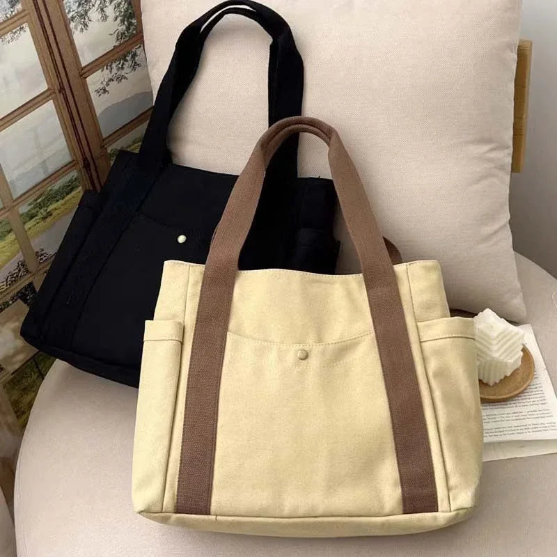 Large Canvas Tote – Work, College, & Commuting Shoulder Bag