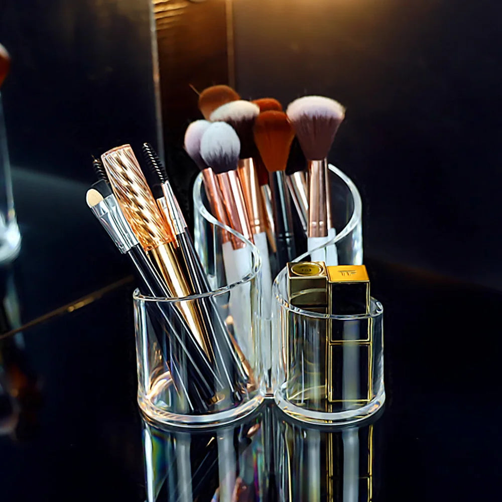Acrylic Makeup Holder – Clear Lipstick & Brush Storage