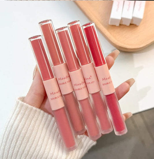 2-in-1 Lip Gloss – Velvet Matte + Glossy Glow