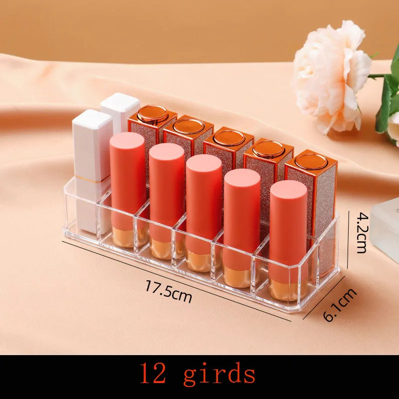 Acrylic Makeup Holder – Clear Lipstick & Brush Storage