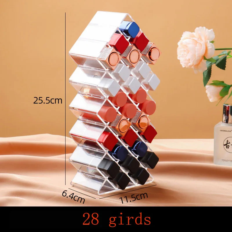 Acrylic Makeup Holder – Clear Lipstick & Brush Storage