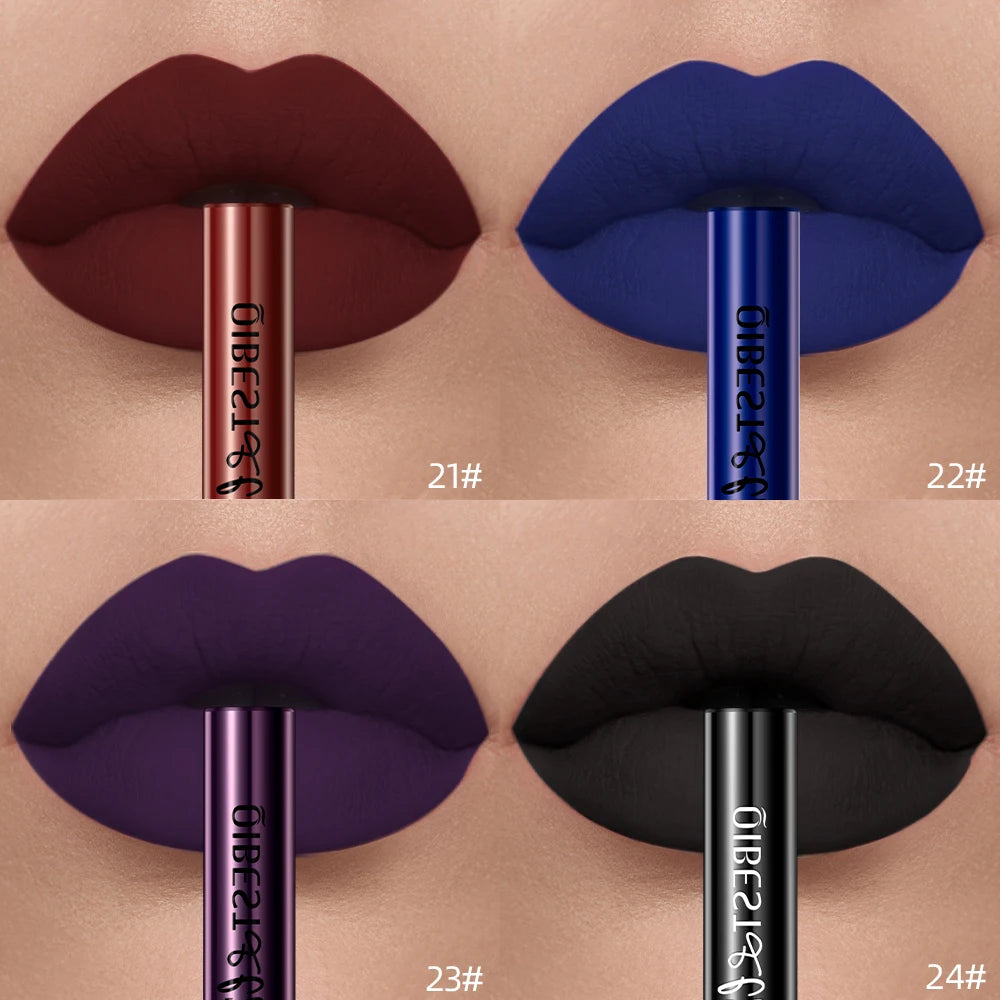 Matte Liquid Lipstick – 24 Shades, Waterproof