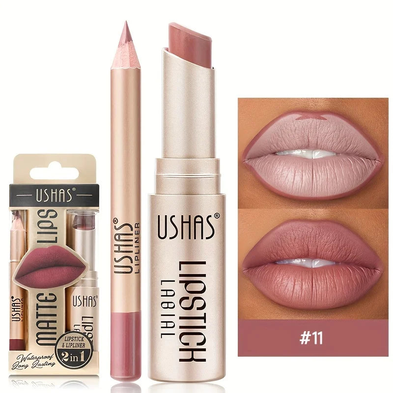 USHAS 12-Color Matte Lip Set – Long-Lasting