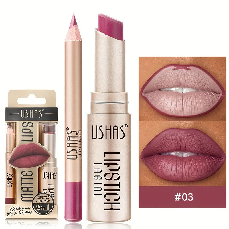 USHAS 12-Color Matte Lip Set – Long-Lasting