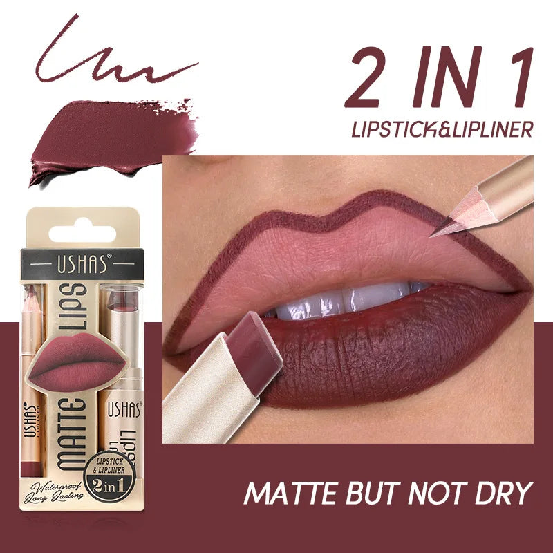 USHAS 12-Color Matte Lip Set – Long-Lasting