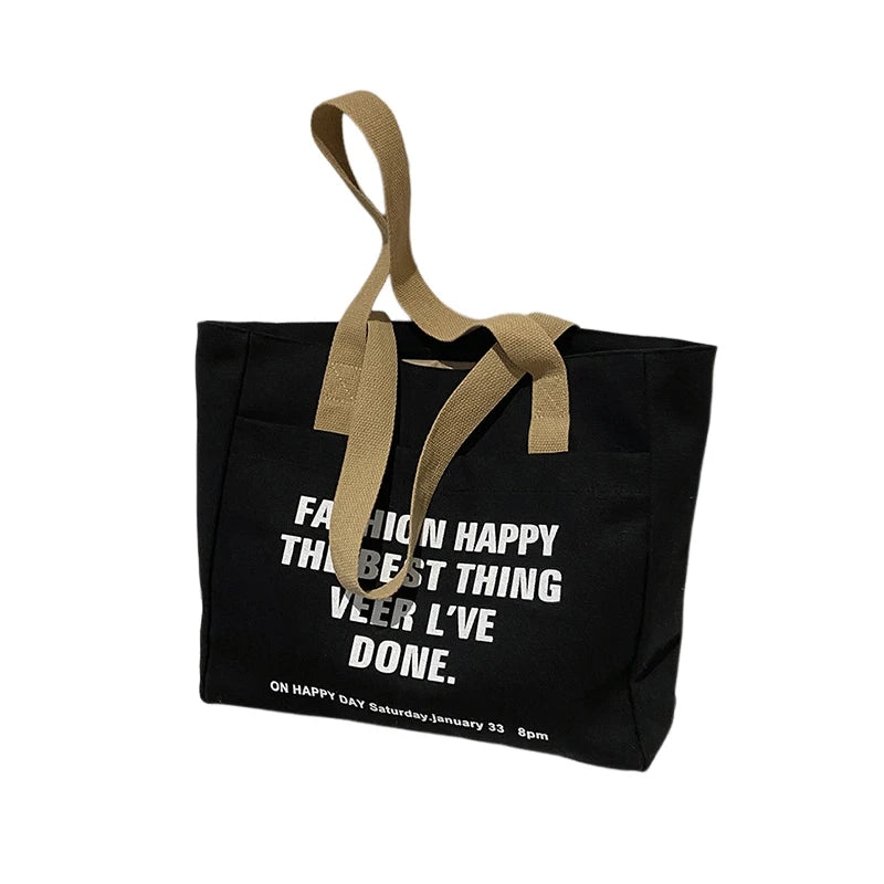 Thickened Canvas Tote – Large Shoulder Bag for Women