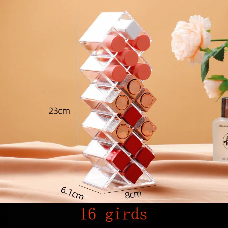 Acrylic Makeup Holder – Clear Lipstick & Brush Storage