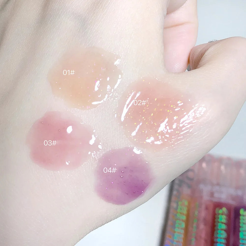 4 PCS Water-Gloss Lip Gloss – Shiny & Hydrating