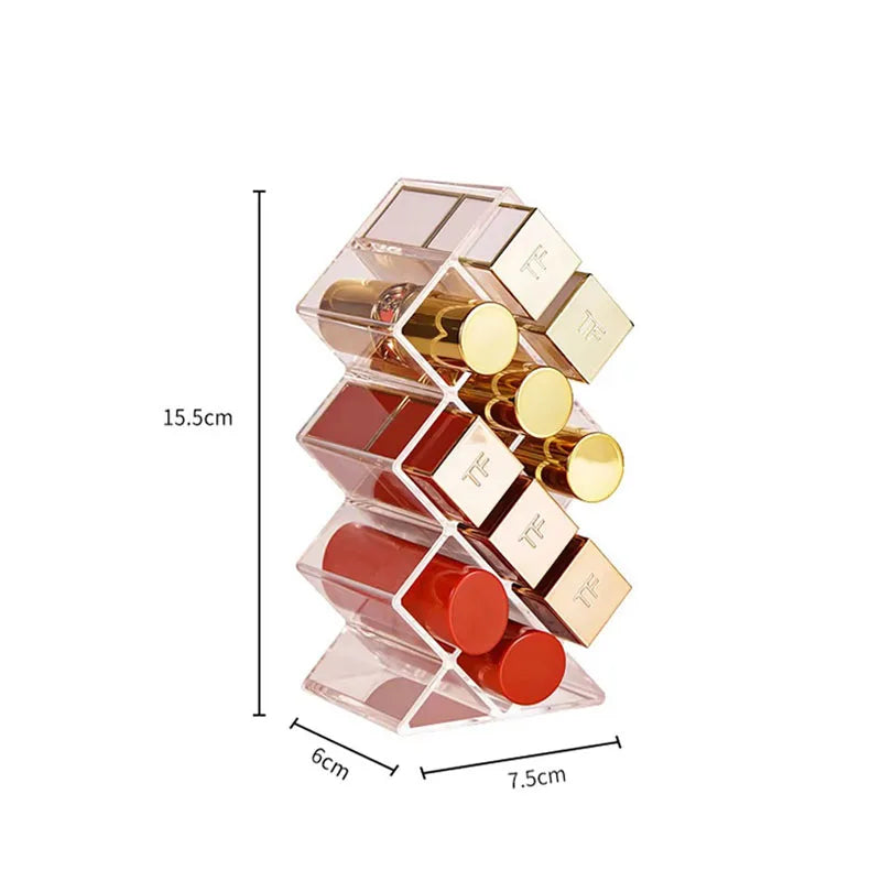 Acrylic Makeup Holder – Clear Lipstick & Brush Storage